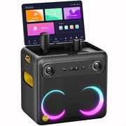 Ikarao Smart Karaoke Machine for Adults with Screen Lyrics Display, 2 Wireless Mics, Portable Bluetooth Speaker for Music Party