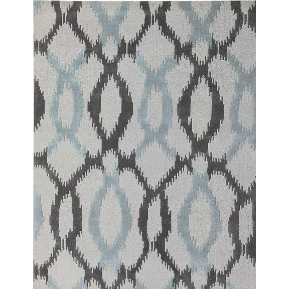 Ikat 3'x5′ Area Rug Handcrafted Motif Floral Design Oriental Traditional Design Non-Shedding Fine Wool Pile & Easy-Care Areas in Living Room Bedroom