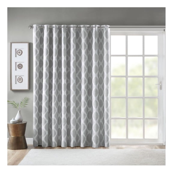 Ikat Blackout Patio Curtain Panel - 100x84 Inch - Light Filtering, Noise Reducing, Privacy Textured Window Treatment