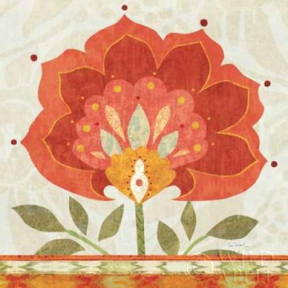 Ikat Bloom I Canvas Art - Sue Schlabach (24 x 24)