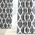 thumbnail image 1 of Ikat Blue Printed Cotton Curtain (1 Panel), Ikat Blue, 50W X 96L, 1 of 6