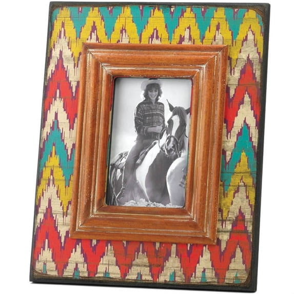 Ikat Chevron Wood Photo Frame