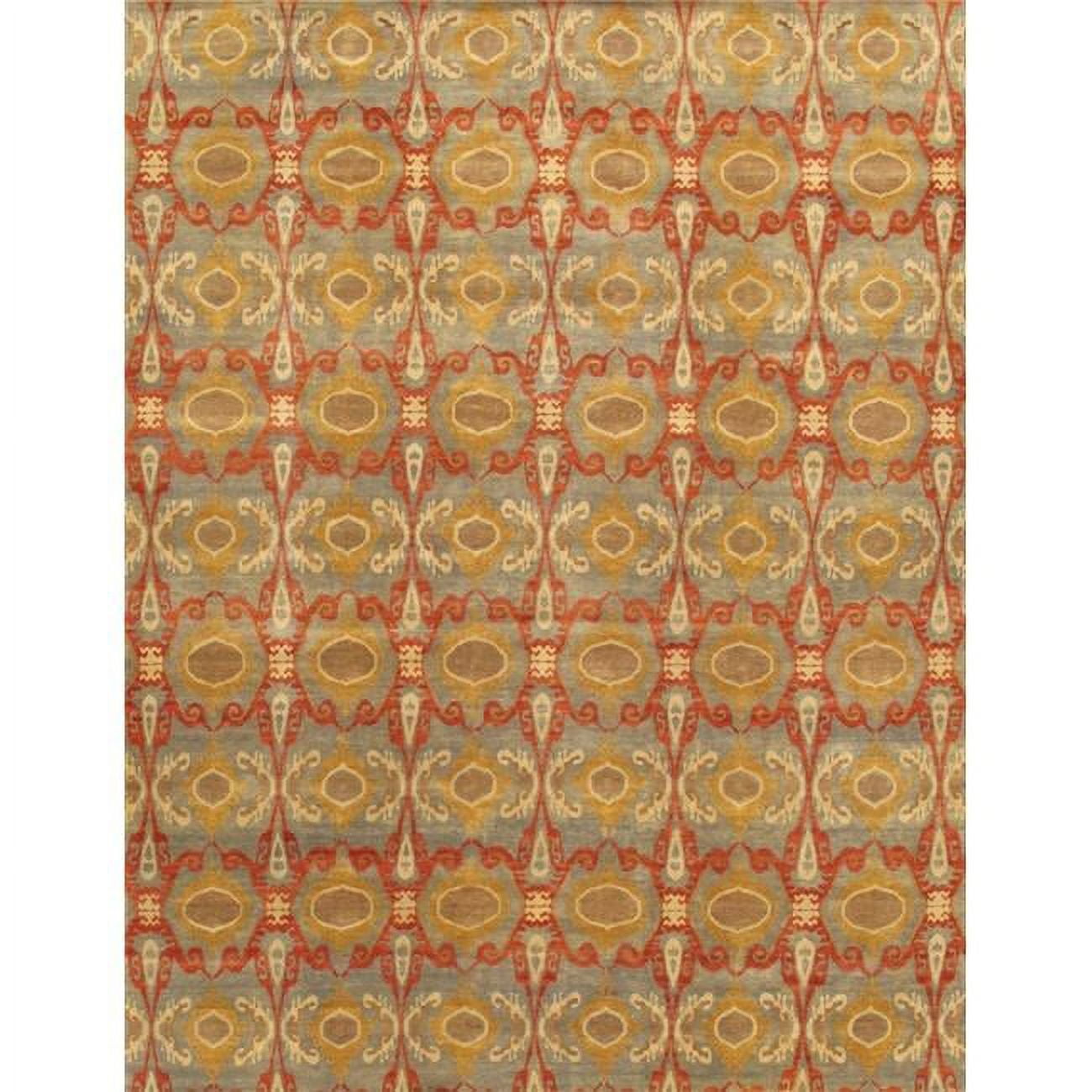 Pasargad Ikat Hand-Knotted Wool Area Rug - Blue, 9' x 12'