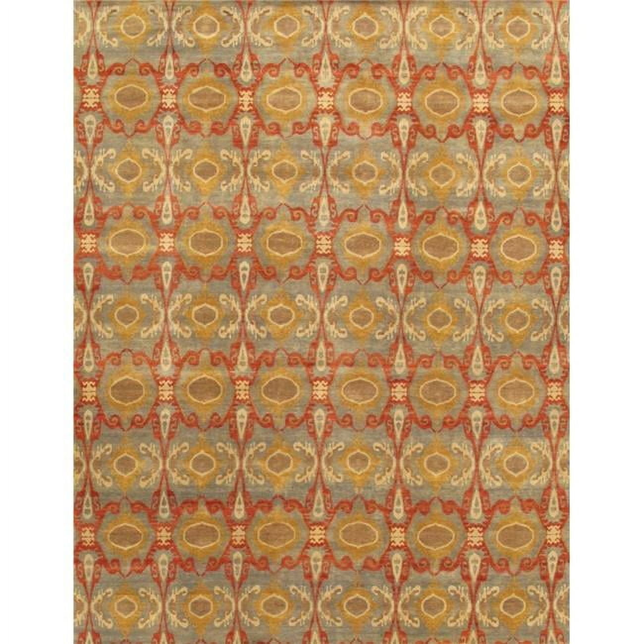 Pasargad Ikat Hand-Knotted Wool Area Rug - Blue, 9' x 12'