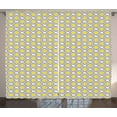 thumbnail image 1 of Ambesonne Ikat Curtains 2 Panel Set, Vintage Abstract Rhombus, 108" x 63", Grey Yellow White, 1 of 3