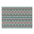thumbnail image 1 of Ikat Cutting Board, Style Tied Knotted Triangle Handmade Effect Traditional Boho Design, Decorative Tempered Glass Cutting and Serving Board, Small Size, Cream Red Teal, by Ambesonne, 1 of 1