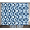 thumbnail image 1 of Ambesonne Dark Blue Curtains 2 Panel Set, Ikat Motif Ethnic, 108" x 84", Dark Blue and White, 1 of 3