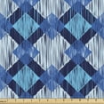 thumbnail image 1 of Ambesonne Ikat Fabric by the Yard Upholstery, Hand Drawn Sketch Art Shapes, 2 Yards, Pale Blue Dark Blue, 1 of 4