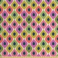 thumbnail image 1 of Ikat Fabric by the Yard, Pastel Colored Art Ogee Shapes Tile with Curvy Motifs and Retro Effect, Decorative Upholstery Fabric for Chairs & Home Accents, Multicolor by Ambesonne, 1 of 4
