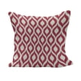 thumbnail image 1 of Ikat Fluffy Throw Pillow Cushion Cover, Geometric Illustration Curved Lines Oval Shapes Traditional South East Motifs, Decorative Square Accent Pillow Case, 20" x 20", Maroon White, by Ambesonne, 1 of 5
