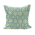 thumbnail image 1 of Ikat Fluffy Throw Pillow Cushion Cover, Ogee Pattern in Indonesian Weave Art Style Vibrant Colors Motif, Decorative Square Accent Pillow Case, 28" x 28", Mint Green Yellow Green, by Ambesonne, 1 of 5