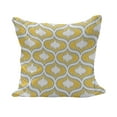 thumbnail image 1 of Ikat Fluffy Throw Pillow Cushion Cover, Oval Shaped Design Vivid Color Ogee Motif Indonesian Culture Inspired Pattern, Decorative Square Accent Pillow Case, 18" x 18", Yellow Grey White, by Ambesonne, 1 of 5