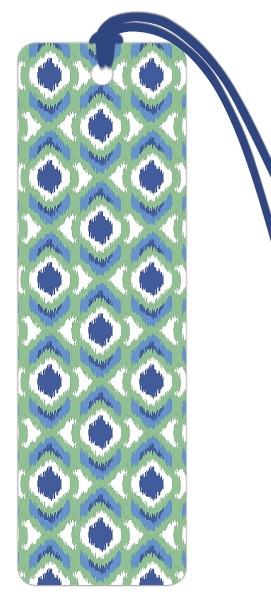 Ikat Green Printed Leather Bookmarks