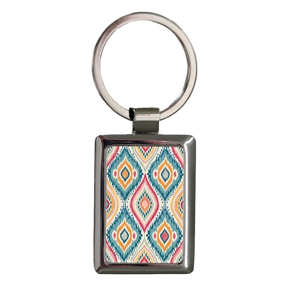 Ikat Lovely Background Metal Rectangle Keychain