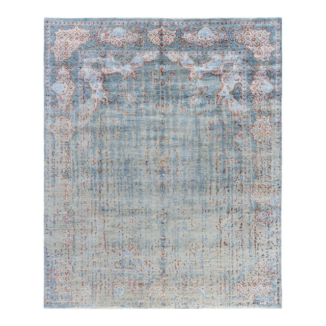 Ikat One-of-a-Kind Hand-Knotted Area Rug - Blue, 8' 1" x 9' 9"