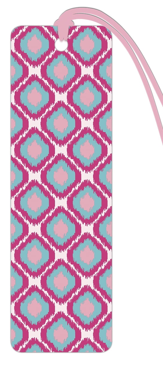 Ikat Pink Printed Leather Bookmarks