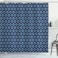 thumbnail image 1 of Ikat Shower Curtain, Ethnic Pattern with Grunge Circles South East Asian Oriental Motifs, Fabric Bathroom Set with Hooks, 69W X 84L Inches Extra Long, Violet Blue and Pale Blue, by Ambesonne, 1 of 3