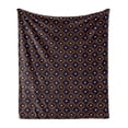 thumbnail image 1 of Ikat Soft Flannel Fleece Blanket, Repeated Diamonds and Hatch Lines Native Design Traditional Halloween Colors, Cozy Plush for Indoor and Outdoor Use, 70" x 90", Orange Purple Black, by Ambesonne, 1 of 5