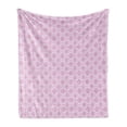 thumbnail image 1 of Ikat Soft Flannel Fleece Throw Blanket, Classical Pattern Design in Pastel Feminine Colors Retro Illustration, Cozy Plush for Indoor and Outdoor Use, 50" x 60", Lilac White, by Ambesonne, 1 of 5