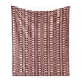 thumbnail image 1 of Ikat Soft Flannel Fleece Throw Blanket, Indigenous Civilizations Ornamental Abstract Rhombus and Lines, Cozy Plush for Indoor and Outdoor Use, 60" x 80", Vermilion Orange Seafoam, by Ambesonne, 1 of 6