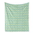 thumbnail image 1 of Ikat Soft Flannel Fleece Throw Blanket, Ogee Pattern in Indonesian Weave Art Style Vibrant Colors Motif, Cozy Plush for Indoor and Outdoor Use, 50" x 70", Mint Green Yellow Green, by Ambesonne, 1 of 6