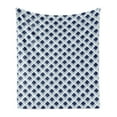 thumbnail image 1 of Ikat Soft Flannel Fleece Throw Blanket, Traditional Classic Pattern in Blue Tones and Modern Style Ethnic, Cozy Plush for Indoor and Outdoor Use, 60" x 80", Baby Blue Navy Blue, by Ambesonne, 1 of 5