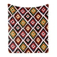 thumbnail image 1 of Ikat Soft Flannel Fleece Throw Blanket, Vintage Inspired Ikat Diagonal Geometrical Features Folk Borders, Cozy Plush for Indoor and Outdoor Use, 70" x 90", Multicolor, by Ambesonne, 1 of 5