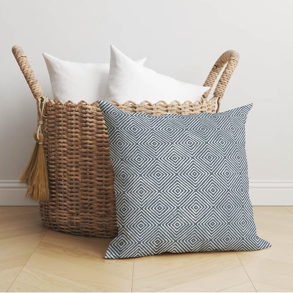 Ikat Spray Blue Throw Pillow