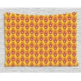thumbnail image 1 of Ikat Tapestry, Aztec Culture Inspired Repeating Vintage Motifs on Yellow Background, Wall Hanging for Bedroom Living Room Dorm Decor, 60W X 40L Inches, Magenta Yellow and White, by Ambesonne, 1 of 2