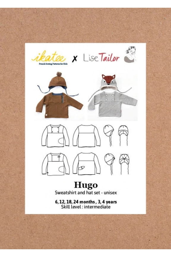 Sewing Pattern Baby Hugo Sweatshirt & Hat Baby, Kids 6 months - 4 years