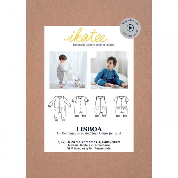 Ikatee Sewing Pattern Baby Lisboa Jumpsuit Baby, Kids 6 months - 4 years