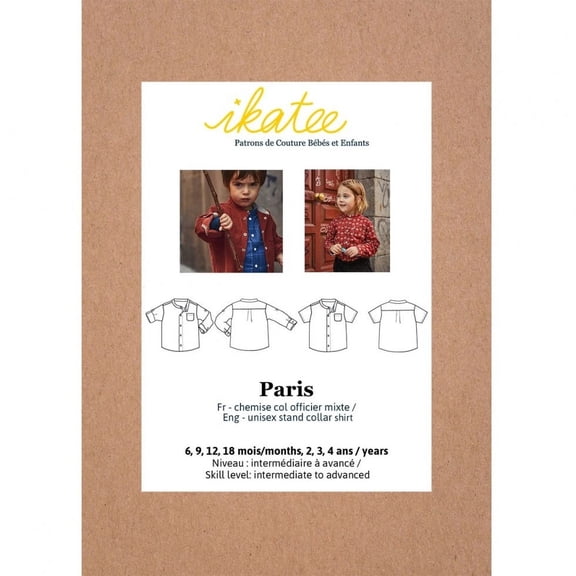 Ikatee Sewing Pattern Baby Paris Shirt Baby, Kids 6 months - 4 years Shirts