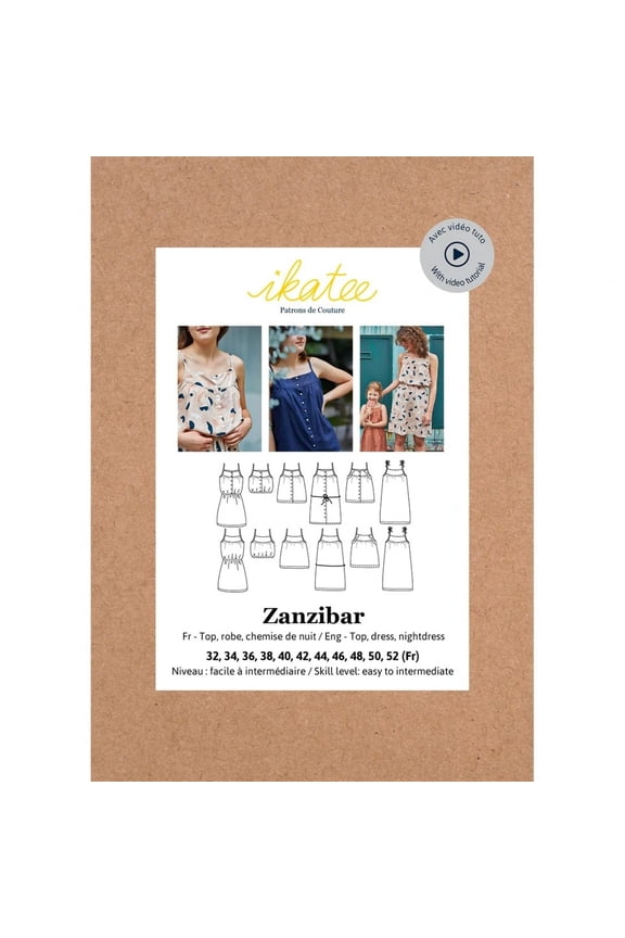 Sewing Pattern Zanzibar Top & Dress Women UK 6 to 24 Tops, Dresses