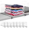 thumbnail image 1 of Ikaufen Shelf Dividers, 12 Inches Closet Shelf Organizer for Bedroom,Kitchen and Office, Clear Shelf Dividers,Adjustable Acrylic Bookshelf(8 Pack), 1 of 7