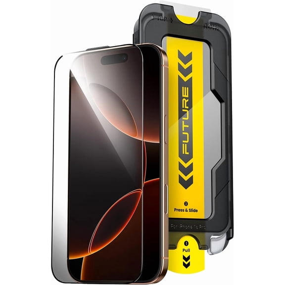 Ikdjsk 9H+ Glass for iPhone 16 Pro Screen Protector, Military-Grade Shatterproof iPhone HD Tempered Glass＆ Dust-Free One-Pull Installation, Full Coverage Screen Protector for iPhone 16 Pro 6.3-Inch