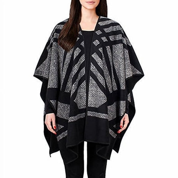 Ike Behar Ladies' Reversible Fashion Wrap, OneSize, Taupe/Gray Plaid