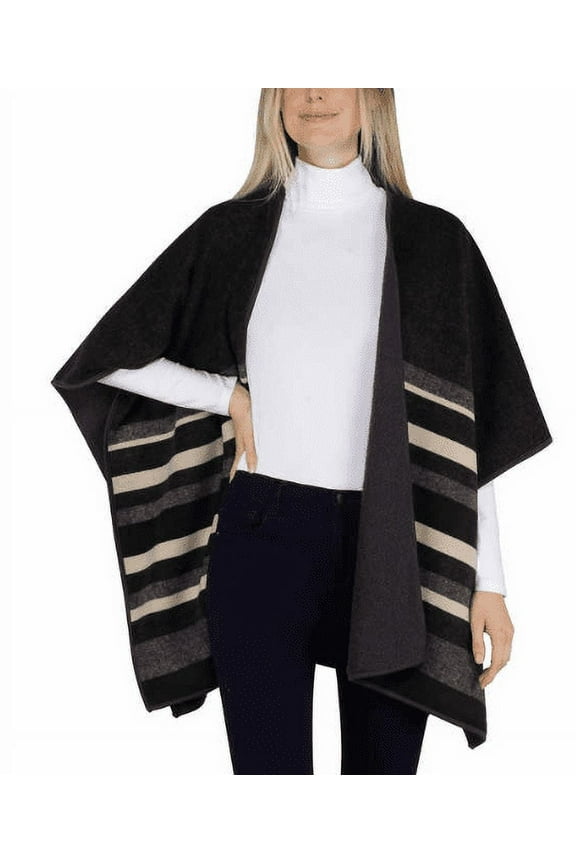 Women's Reversible Wrap with Soft High Pile Fleece-Black / One Size