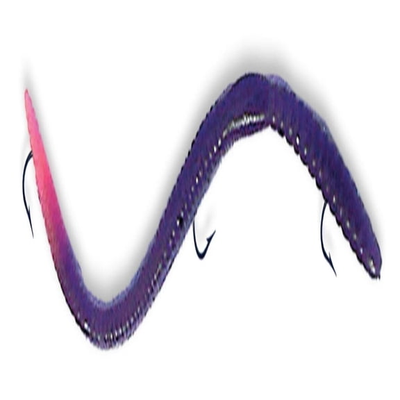 Ike-Con The Big 8ight Weedless Worm Fishing Lure, 8-Inch, Grape/Firetail