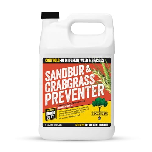 Ike's Sandbur & Crabgrass Preventer - Pre-Emergent Weed Control for Turf & Beds - 1 Gallon Liquid