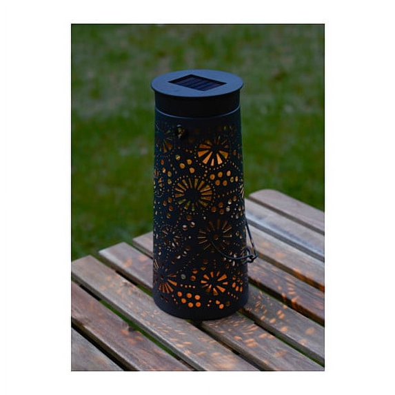 Ikea LED solar-powered table lamp, cone-shaped gray 1028.141117.2214