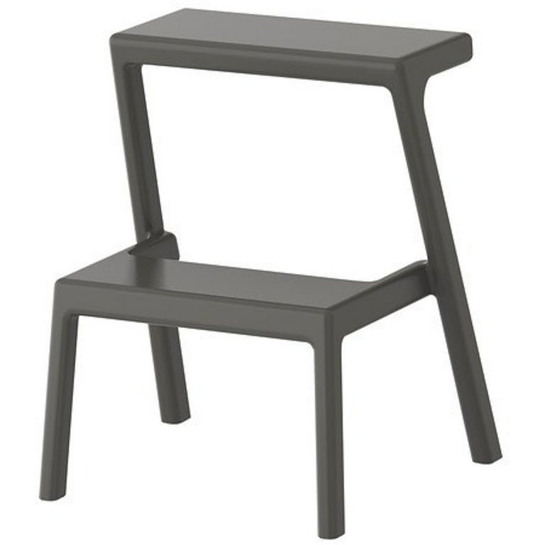 Ikea MAsterby Stackable Recycled Plastic Step Stool, Gray