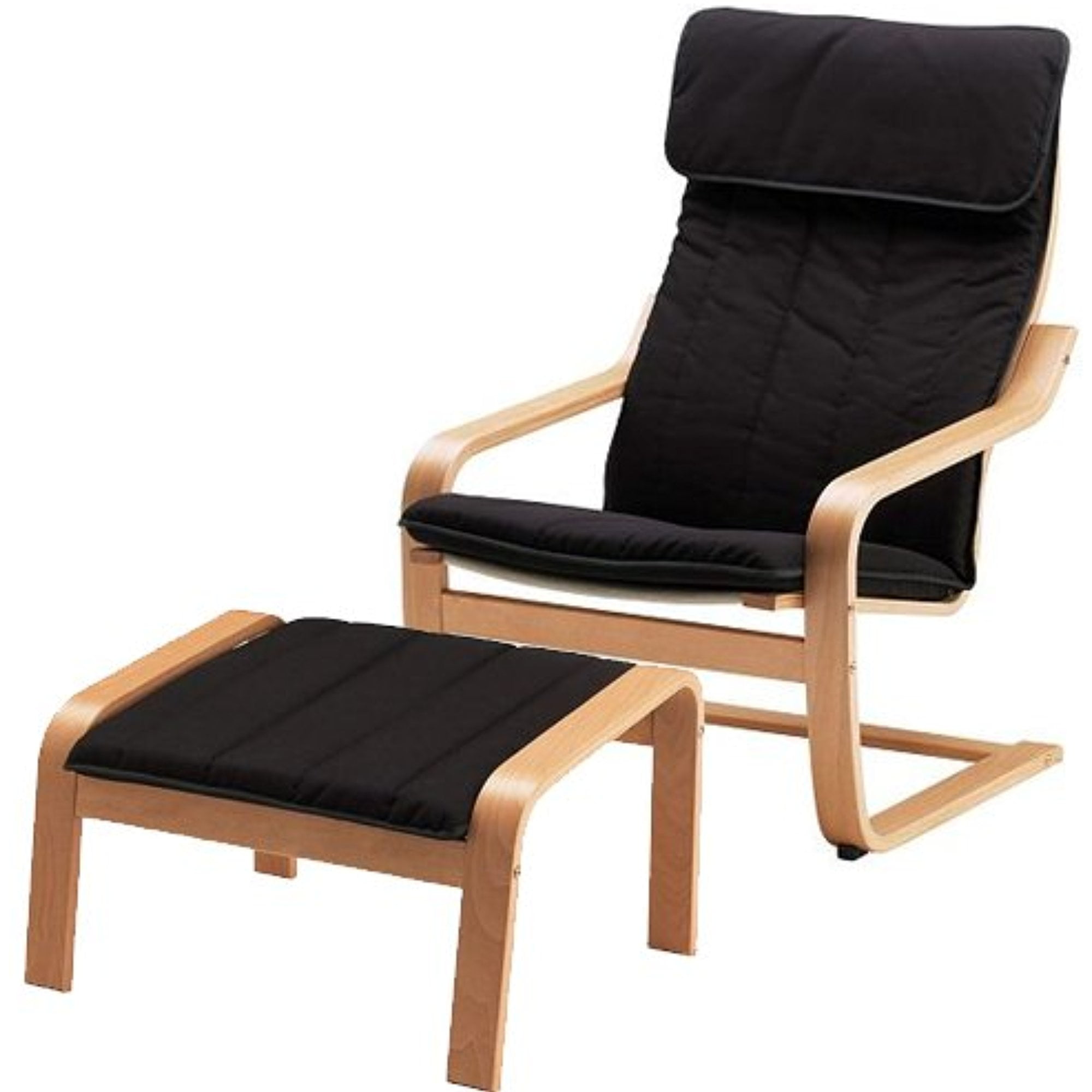 Ikea Poang Chair Armchair and Footstool Set with Covers Machine