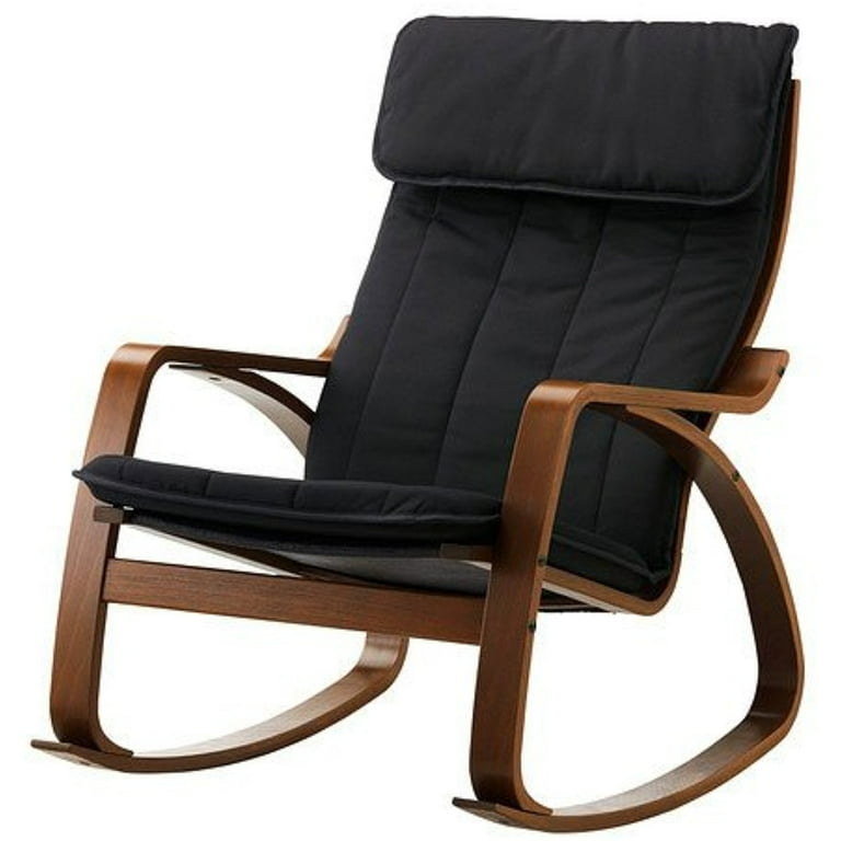 Ikea Poang Rocking Chair Medium Brown with Cushion black