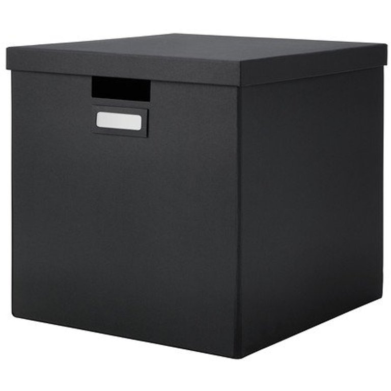 HÖLASS Bin with lid, black, 2 gallon - IKEA