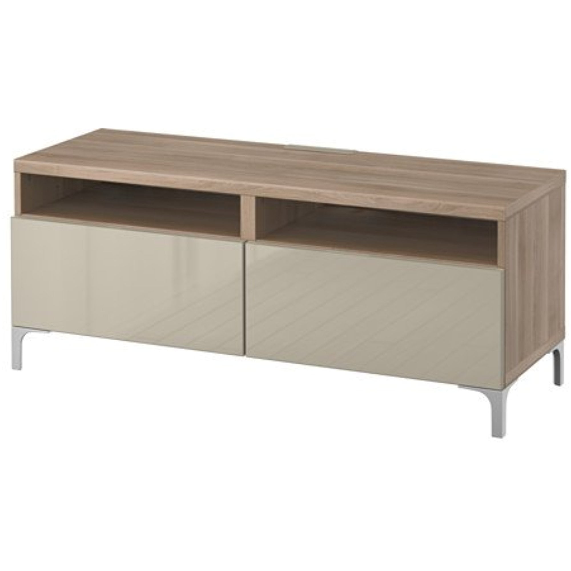 Ikea TV unit with softclosing drawers, walnut effect light gray