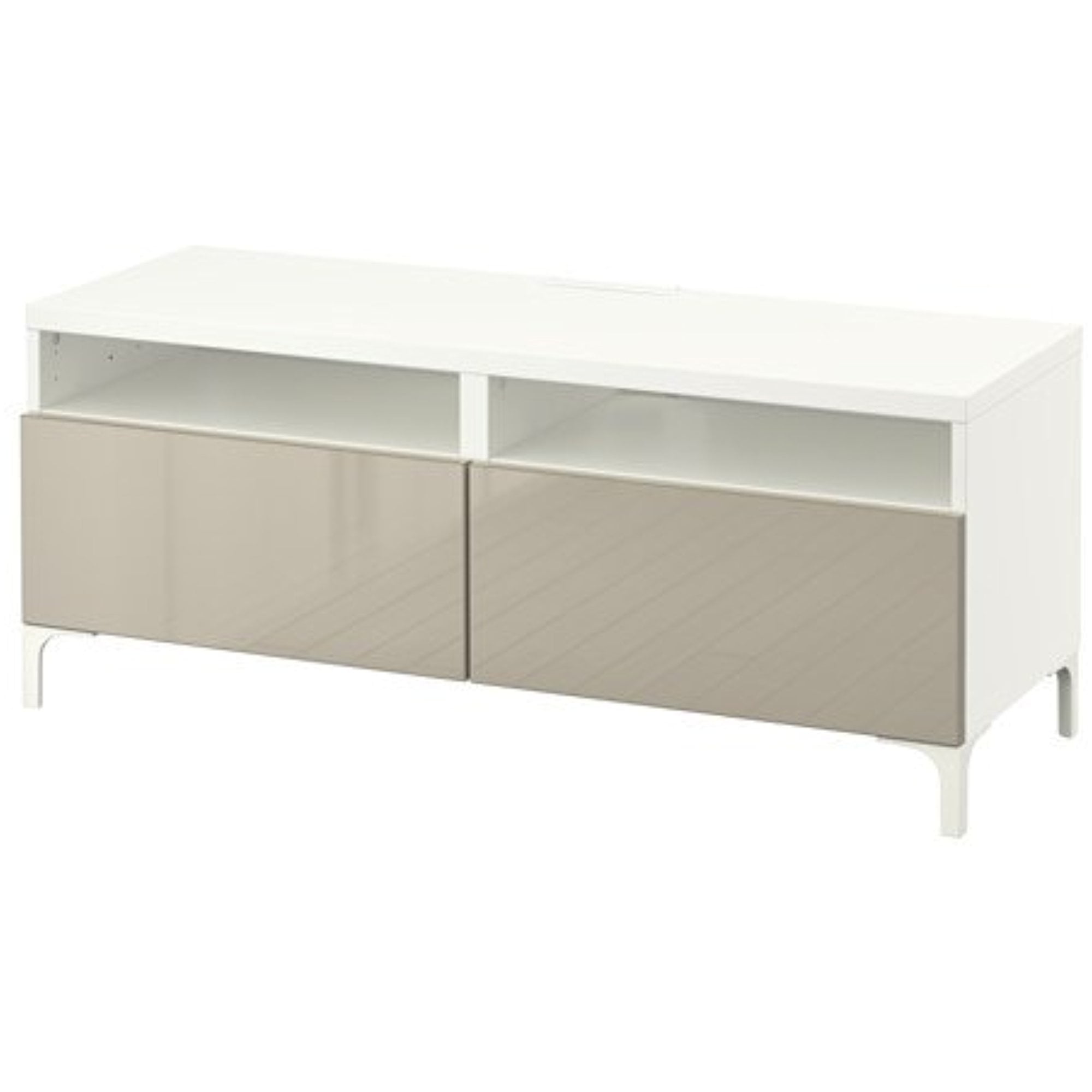 Ikea TV unit with softclosing drawers, white, Selsviken highgloss