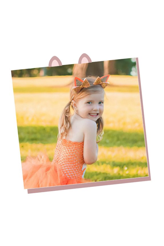 1-Pair Blue Glitter Bows Ears Hair Clips for Kids Birthday Party, Metal And Spandex Hair Barrettes for Boys Girls Costume Accessory