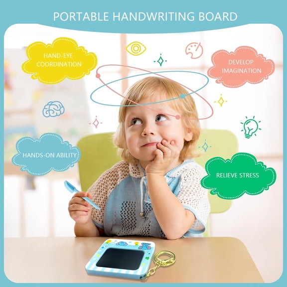 Ikeay 1-Piece Lcd Drawing Board Keychain with One-Click Clear Function Portable Electronic Doodle Board for Kids Creativity Keychain Decor