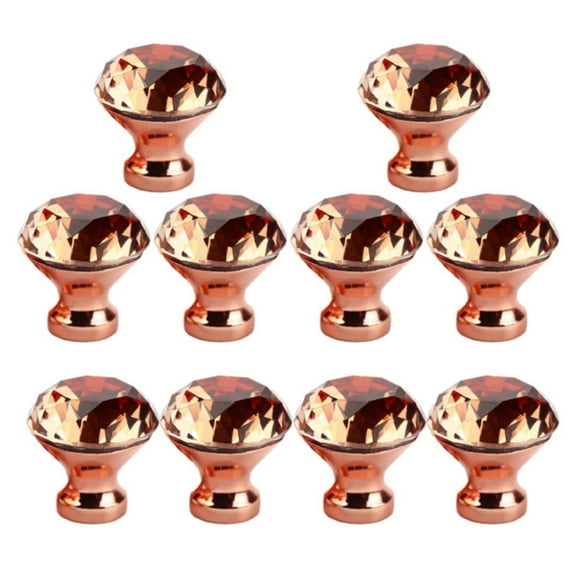 Ikeay 10Pcs Crystal Glass Cabinet Knobs - Diamond Drawer Pulls Handles for Wardrobe & Furniture,Knobs for Cabinets And Drawers