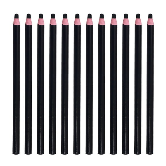 Ikeay 12-Pack China Markers Pencils, Peel-Off Wax-Based Writing Grease Pencils for Glass Metal Plastic Wood, Non-Sharpening Art Craft Markers Black